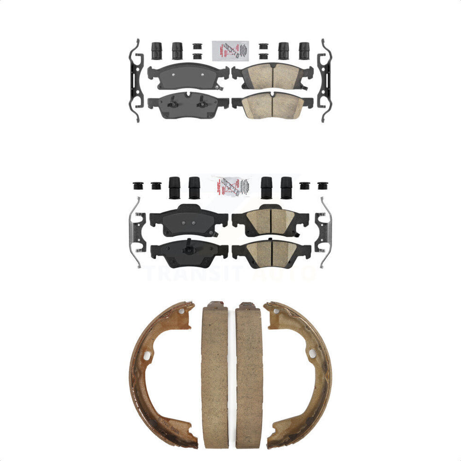 Front Rear Ceramic Disc Brake Pads And Parking Shoes Kit For Dodge Durango WK KNN-100748