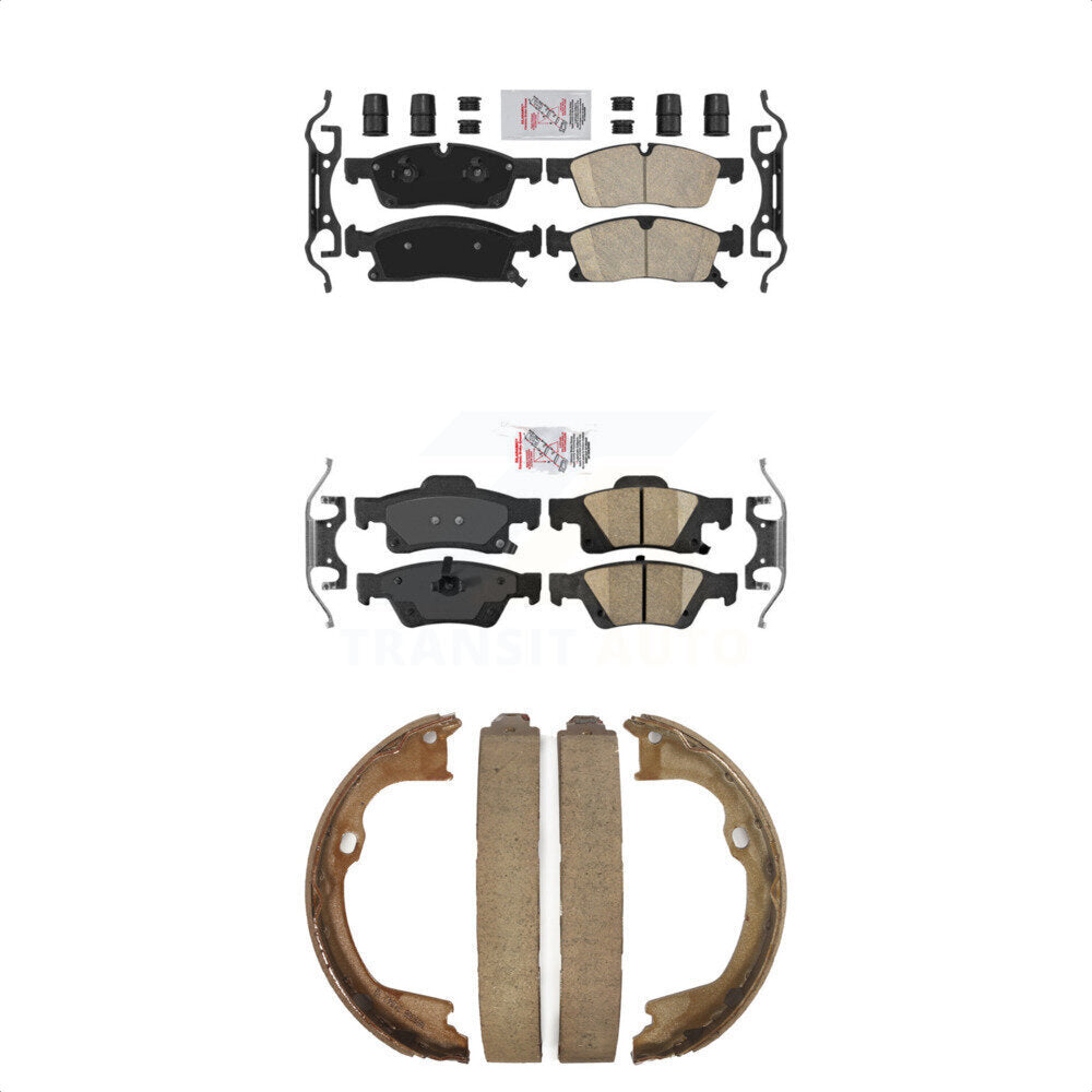 Front Rear Ceramic Disc Brake Pads And Parking Shoes Kit For Dodge Durango WK KNN-100750