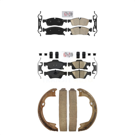 Front Rear Ceramic Disc Brake Pads And Parking Shoes Kit For Dodge Durango WK KNN-100751