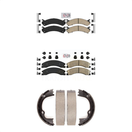 Front Rear Ceramic Disc Brake Pads And Parking Shoes Kit For GMC Savana 3500 KNN-100777