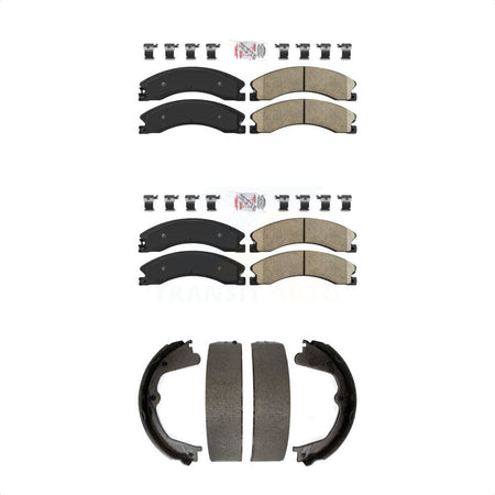 Front Rear Ceramic Disc Brake Pads And Parking Shoes Kit For Chevrolet GMC HD KNN-100780