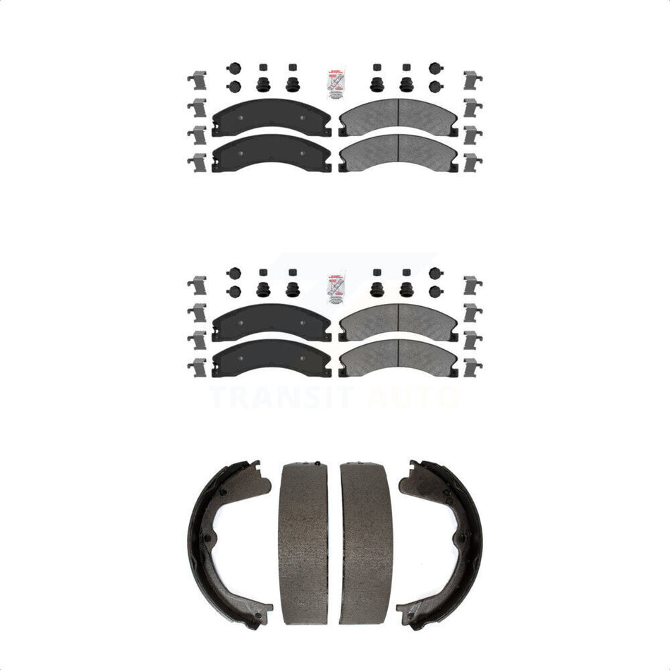 Front Rear Semi-Metallic Disc Brake Pads And Parking Shoes Kit For Chevrolet KNN-100784