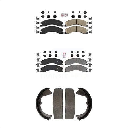 Front Ceramic Rear Semi-Metallic Disc Brake Pads And Parking Shoes Kit For GMC KNN-100785