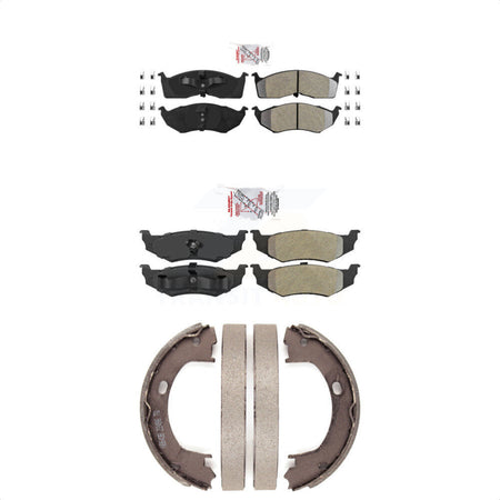 Front Rear Semi-Metallic Disc Brake Pads And Parking Shoes Kit For Neon Dodge KNN-100789