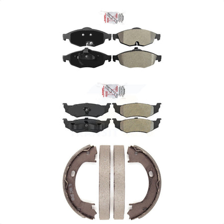 Front Rear Semi-Metallic Disc Brake Pads And Parking Shoes Kit For Chrysler KNN-100791