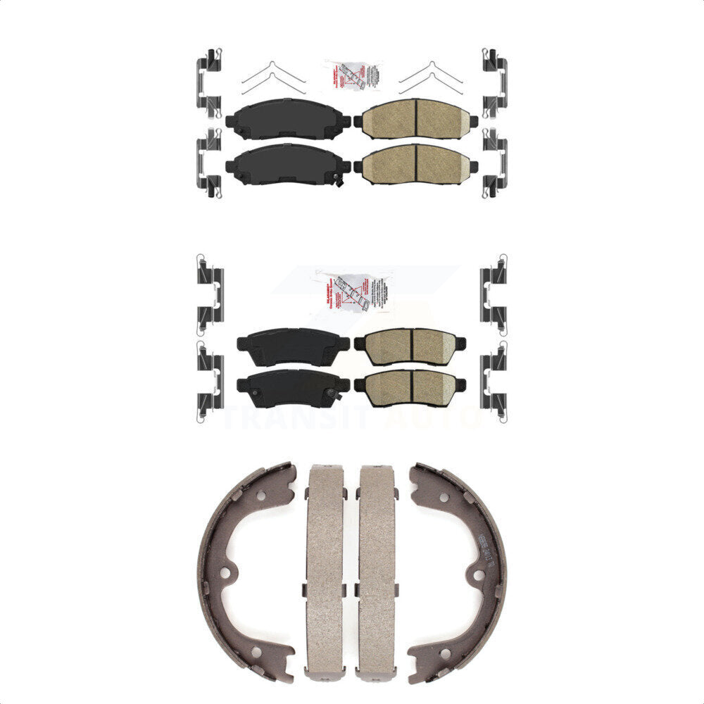 Front Rear Ceramic Disc Brake Pads And Parking Shoes Kit For Nissan Frontier KNN-100795