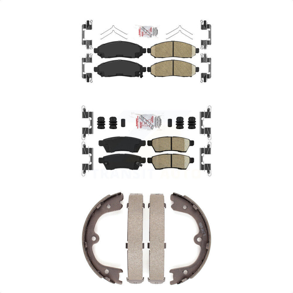 Front Rear Ceramic Disc Brake Pads And Parking Shoes Kit For Nissan Frontier KNN-100797
