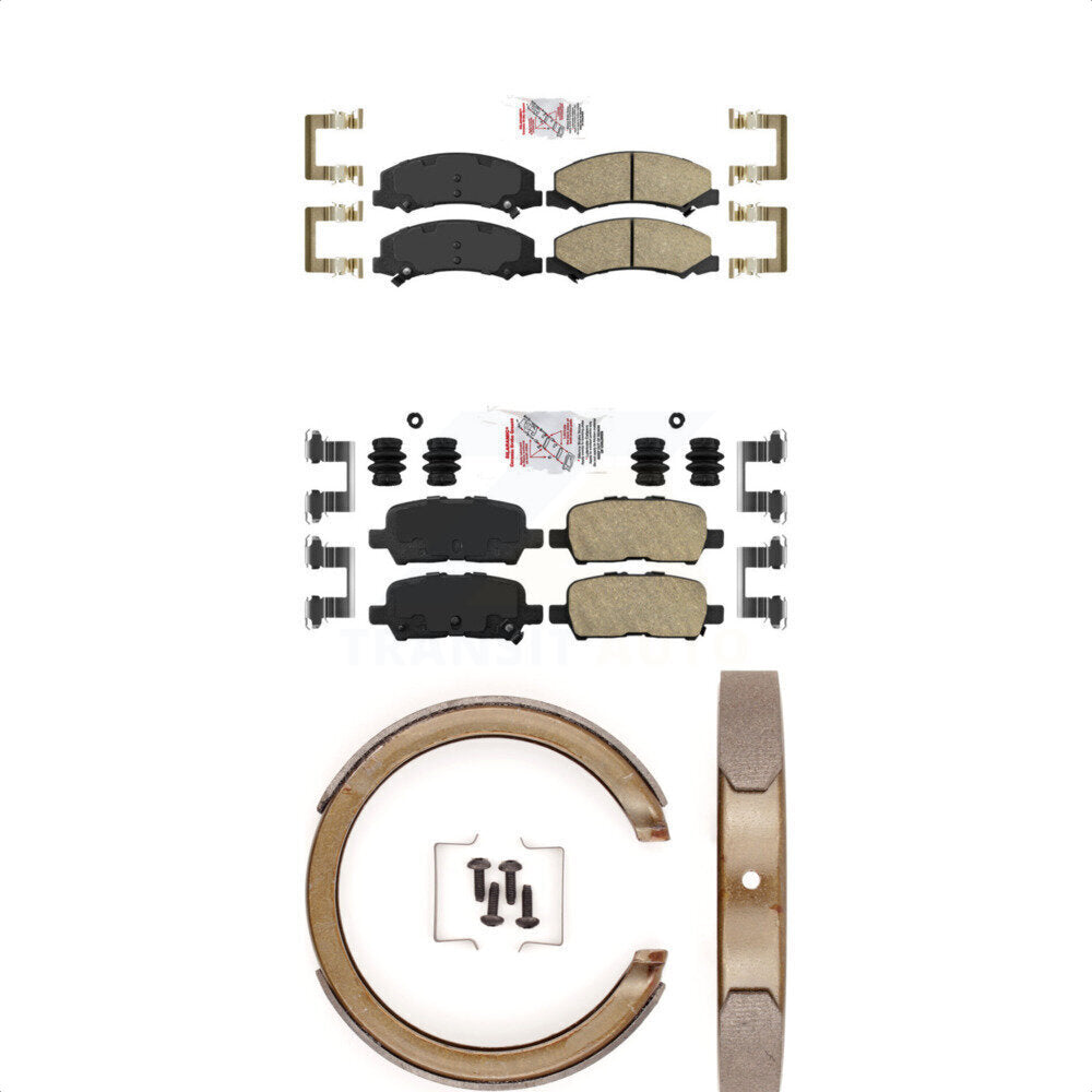 Front Rear Ceramic Disc Brake Pads And Parking Shoes Kit For Chevrolet Impala KNN-100800