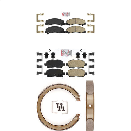 Front Rear Ceramic Disc Brake Pads And Parking Shoes Kit For Chevrolet Impala KNN-100800
