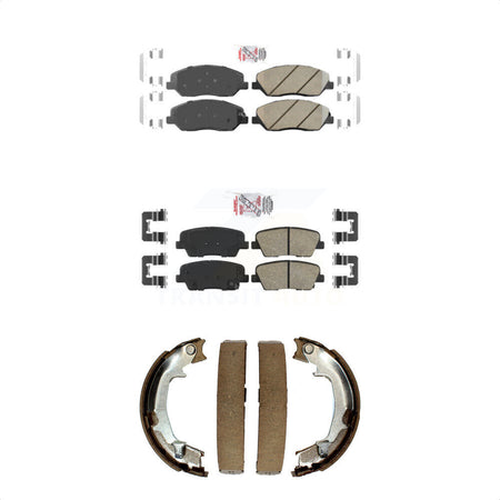 Front Rear Ceramic Disc Brake Pads And Parking Shoes Kit For Kia Sedona KNN-100818