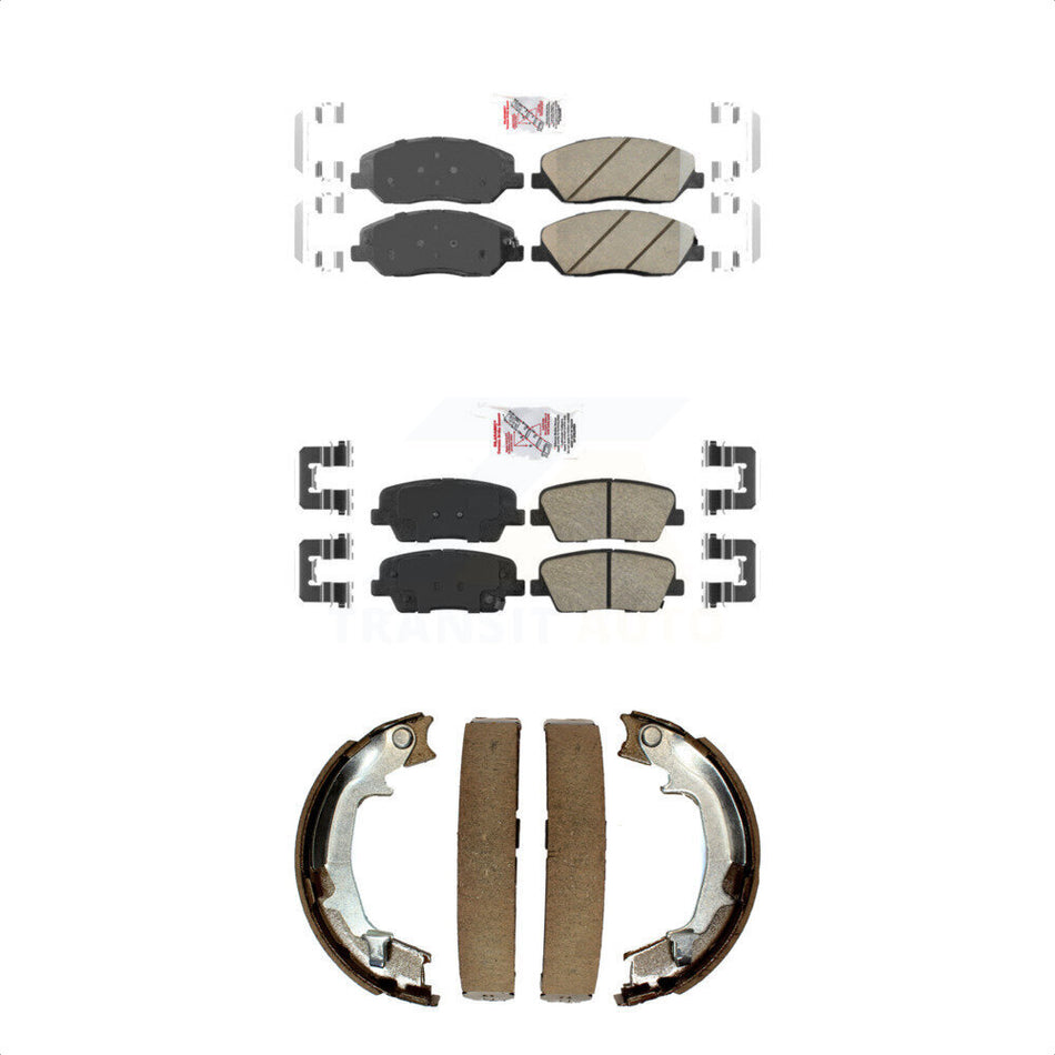 Front Rear Ceramic Disc Brake Pads And Parking Shoes Kit For Kia Sedona KNN-100818