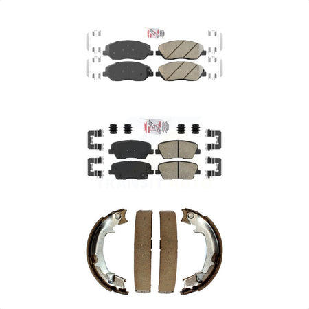 Front Rear Ceramic Disc Brake Pads And Parking Shoes Kit For Kia Sedona KNN-100820