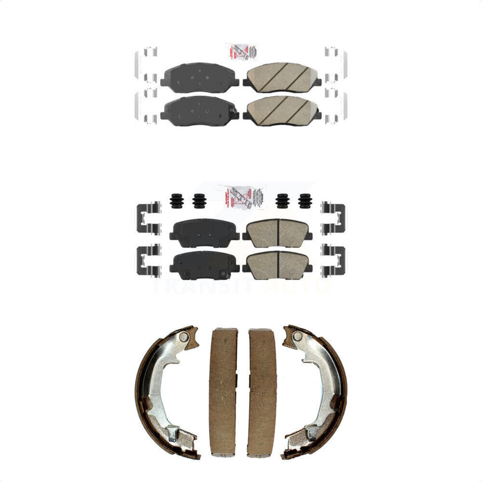Front Rear Ceramic Disc Brake Pads And Parking Shoes Kit For Kia Sedona KNN-100820