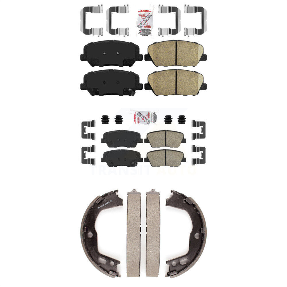 Front Rear Ceramic Disc Brake Pads And Parking Shoes Kit For KNN-100826