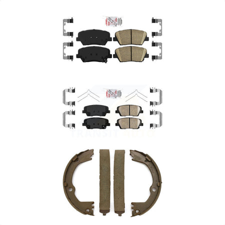 Front Rear Ceramic Disc Brake Pads And Parking Shoes Kit For Kia Sorento KNN-100833