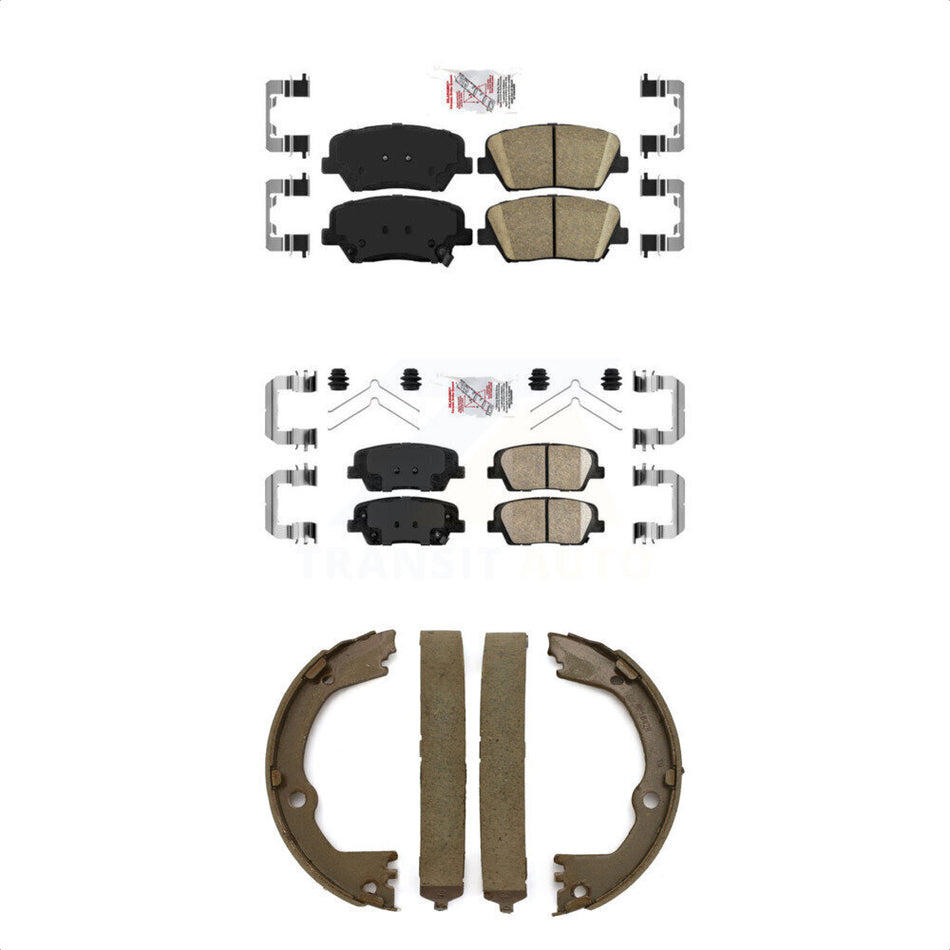 Front Rear Ceramic Disc Brake Pads And Parking Shoes Kit For Kia Sorento KNN-100835