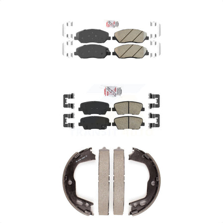 Front Rear Ceramic Disc Brake Pads And Parking Shoes Kit For Hyundai Genesis KNN-100843