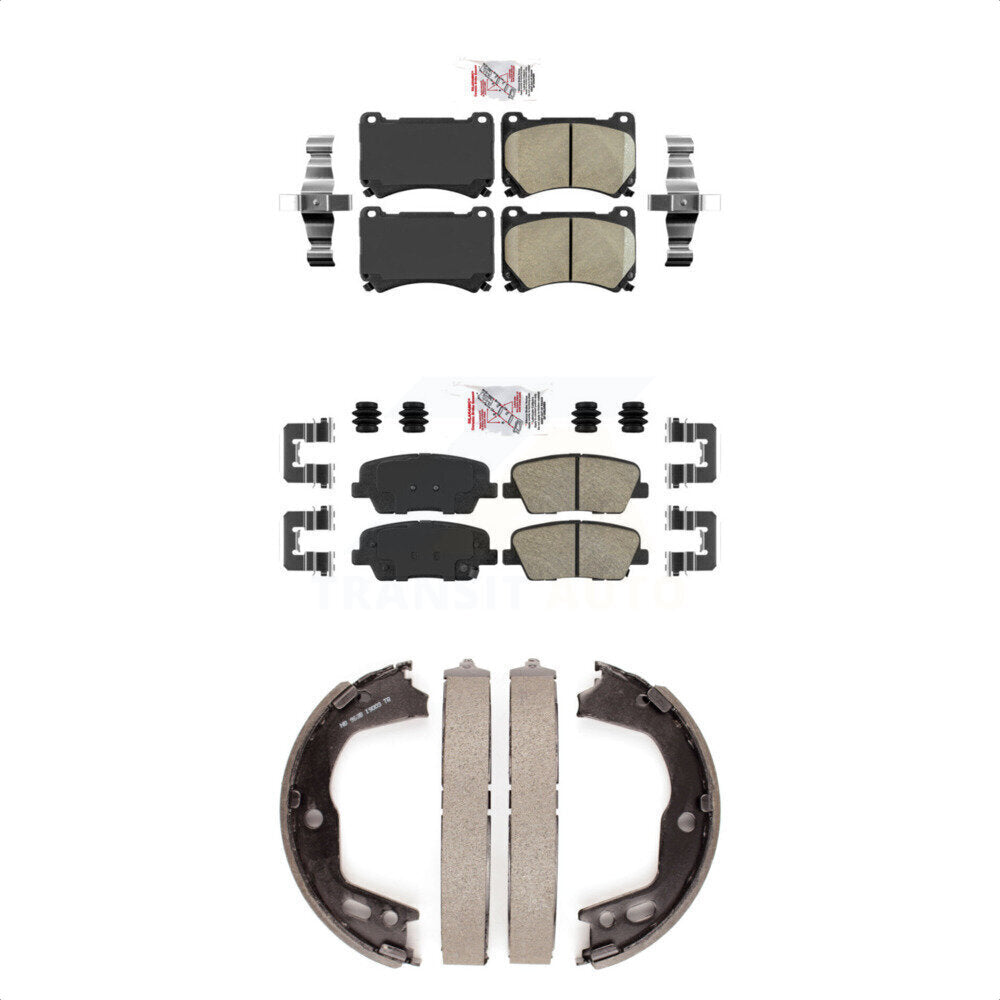 Front Rear Ceramic Disc Brake Pads And Parking Shoes Kit For Hyundai Genesis KNN-100844