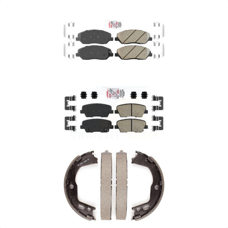 Front Rear Ceramic Disc Brake Pads And Parking Shoes Kit For Hyundai Genesis KNN-100846