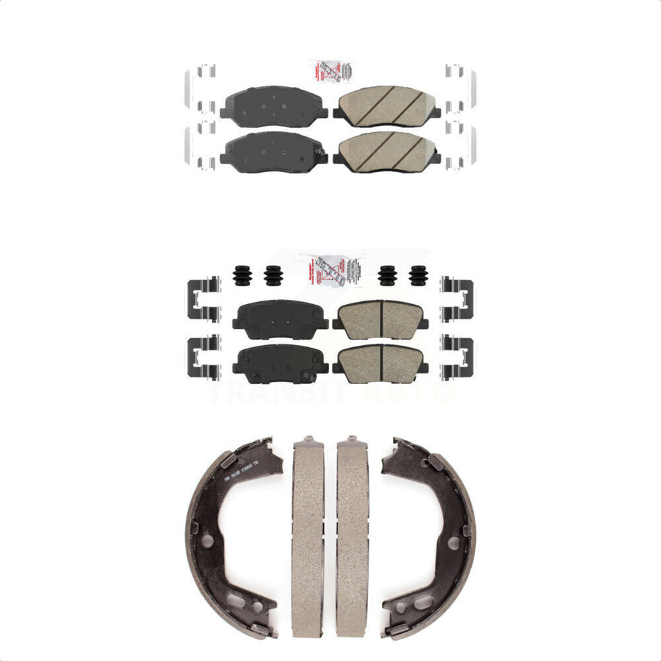 Front Rear Ceramic Disc Brake Pads And Parking Shoes Kit For Hyundai Genesis KNN-100846