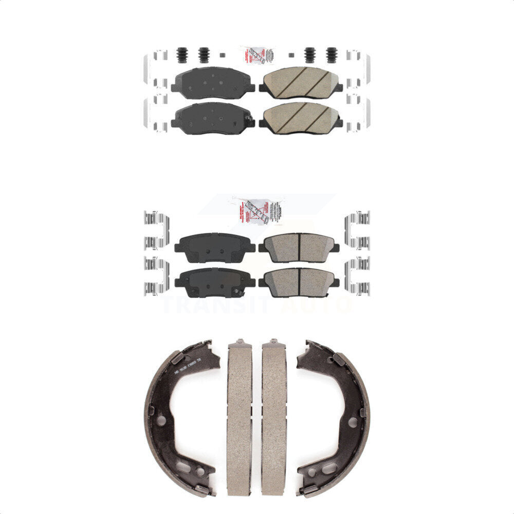 Front Rear Ceramic Disc Brake Pads And Parking Shoes Kit For Hyundai Genesis KNN-100848