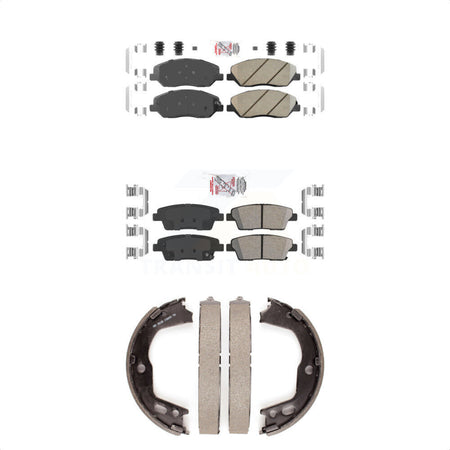 Front Rear Ceramic Disc Brake Pads And Parking Shoes Kit For Hyundai Genesis KNN-100848