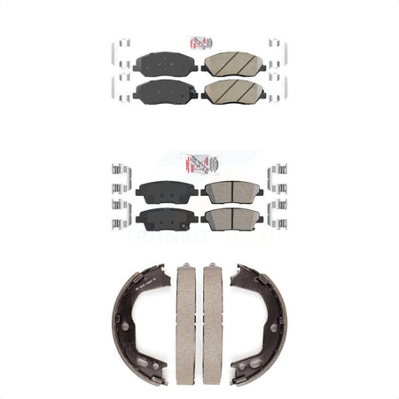 Front Rear Ceramic Disc Brake Pads And Parking Shoes Kit For Hyundai Genesis KNN-100849