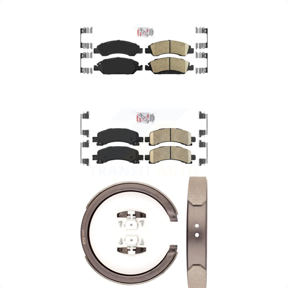 Front Rear Ceramic Disc Brake Pads And Parking Shoes Kit For Chevrolet Express KNN-100856