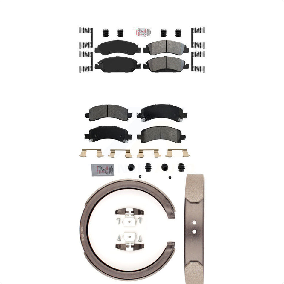 Front Rear Semi-Metallic Disc Brake Pads And Parking Shoes Kit For Chevrolet KNN-100860