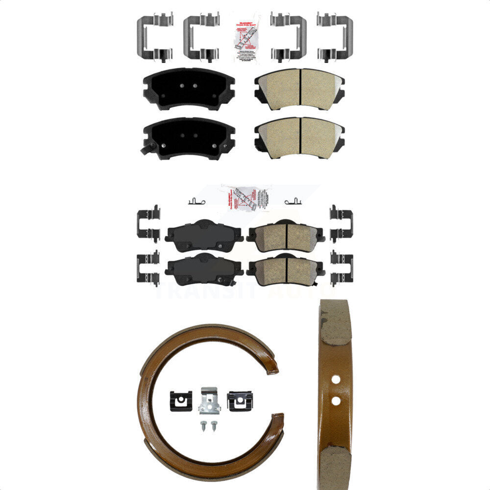 Front Rear Semi-Metallic Disc Brake Pads And Parking Shoes Kit For KNN-100869