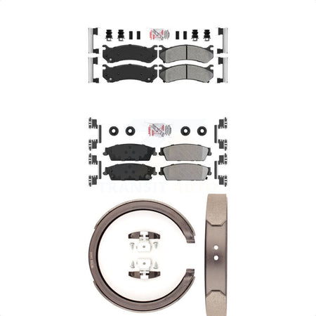 Front Rear Semi-Metallic Disc Brake Pads And Parking Shoes Kit For KNN-100884