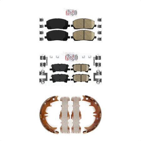 Front Rear Ceramic Disc Brake Pads And Parking Shoes Kit For Toyota Highlander KNN-100888