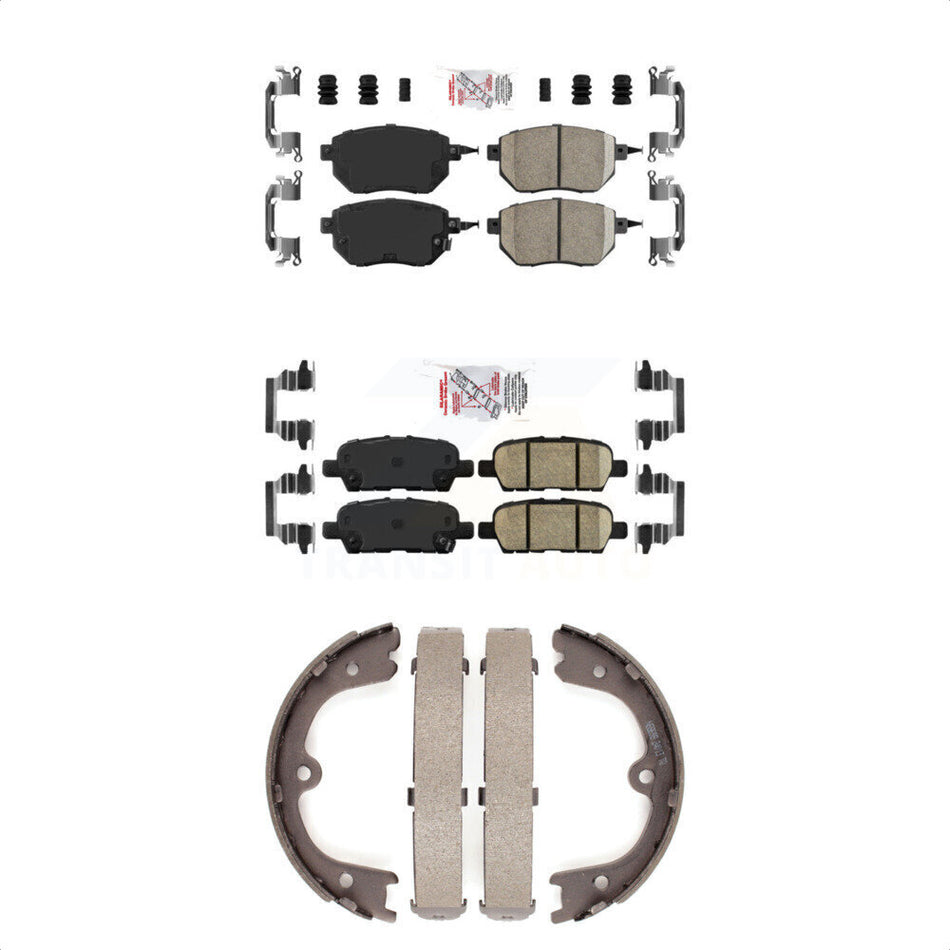 Front Rear Ceramic Disc Brake Pads And Parking Shoes Kit For Nissan Murano KNN-100898