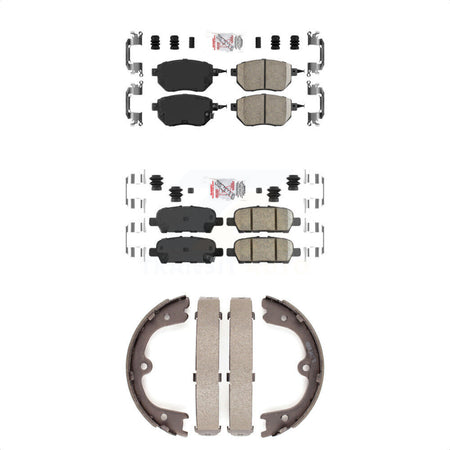 Front Rear Ceramic Disc Brake Pads And Parking Shoes Kit For Nissan Murano KNN-100901