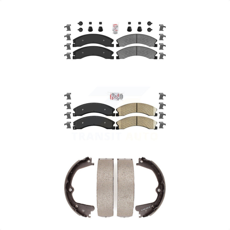 Front Semi-Metallic Rear Ceramic Disc Brake Pads And Parking Shoes Kit For XD KNN-100910