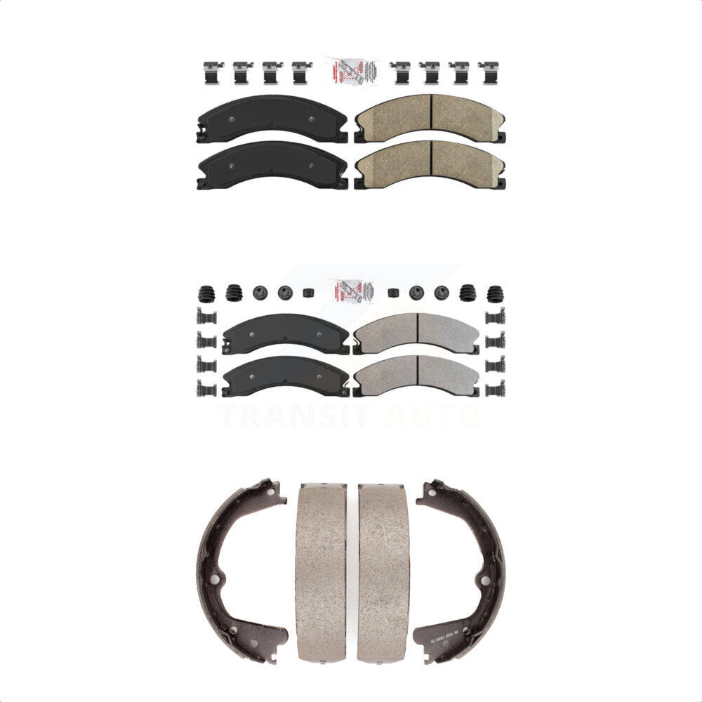 Front Ceramic Rear Semi-Metallic Disc Brake Pads And Parking Shoes Kit For XD KNN-100912