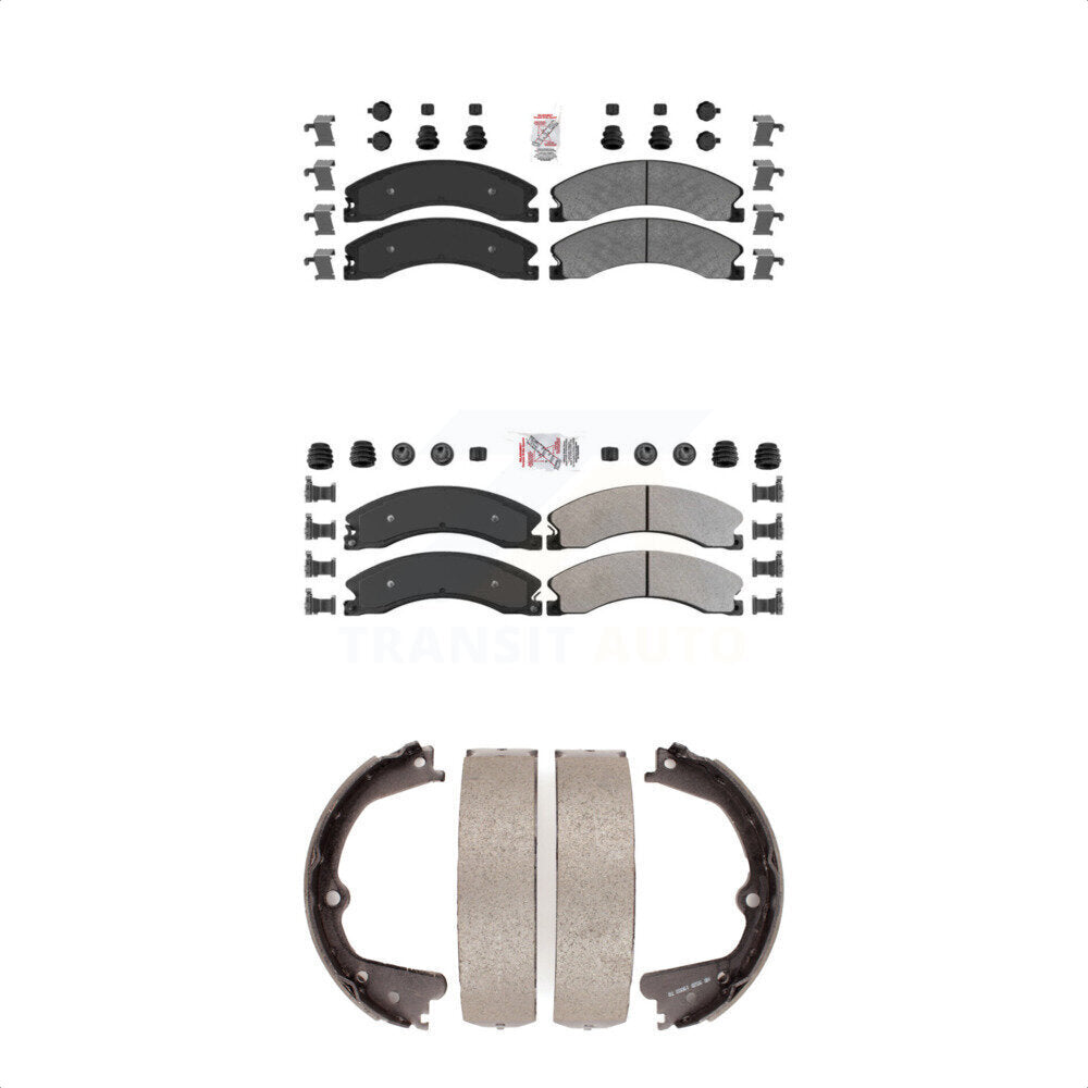 Front Rear Semi-Metallic Disc Brake Pads And Parking Shoes Kit For Nissan XD KNN-100913