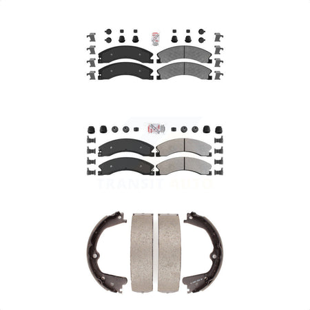 Front Rear Semi-Metallic Disc Brake Pads And Parking Shoes Kit For Nissan XD KNN-100913