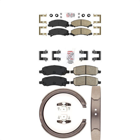 Front Rear Ceramic Disc Brake Pads And Parking Shoes Kit For Cadillac DTS KNN-100919