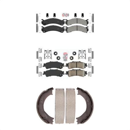 Front Semi-Metallic Rear Ceramic Disc Brake Pads And Parking Shoes Kit For KNN-100923