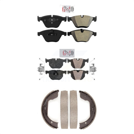Front Rear Semi-Metallic Disc Brake Pads And Parking Shoes Kit For BMW 530i KNN-100935