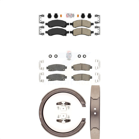 Front Rear Ceramic Disc Brake Pads And Parking Shoes Kit For Chevrolet GMC XL KNN-100946
