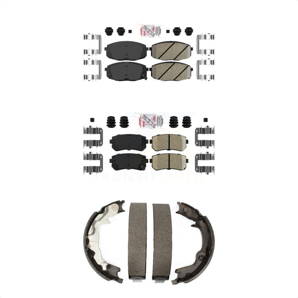 Front Rear Ceramic Disc Brake Pads And Parking Shoes Kit For Kia Forte Koup KNN-100950