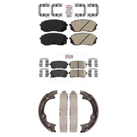 Front Rear Ceramic Disc Brake Pads And Parking Shoes Kit For Hyundai Tucson KNN-100956