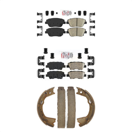 Front Rear Ceramic Disc Brake Pads And Parking Shoes Kit For Hyundai Sonata KNN-100958