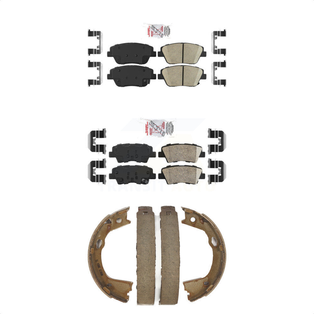 Front Rear Ceramic Disc Brake Pads And Parking Shoes Kit For Hyundai Sonata KNN-100959