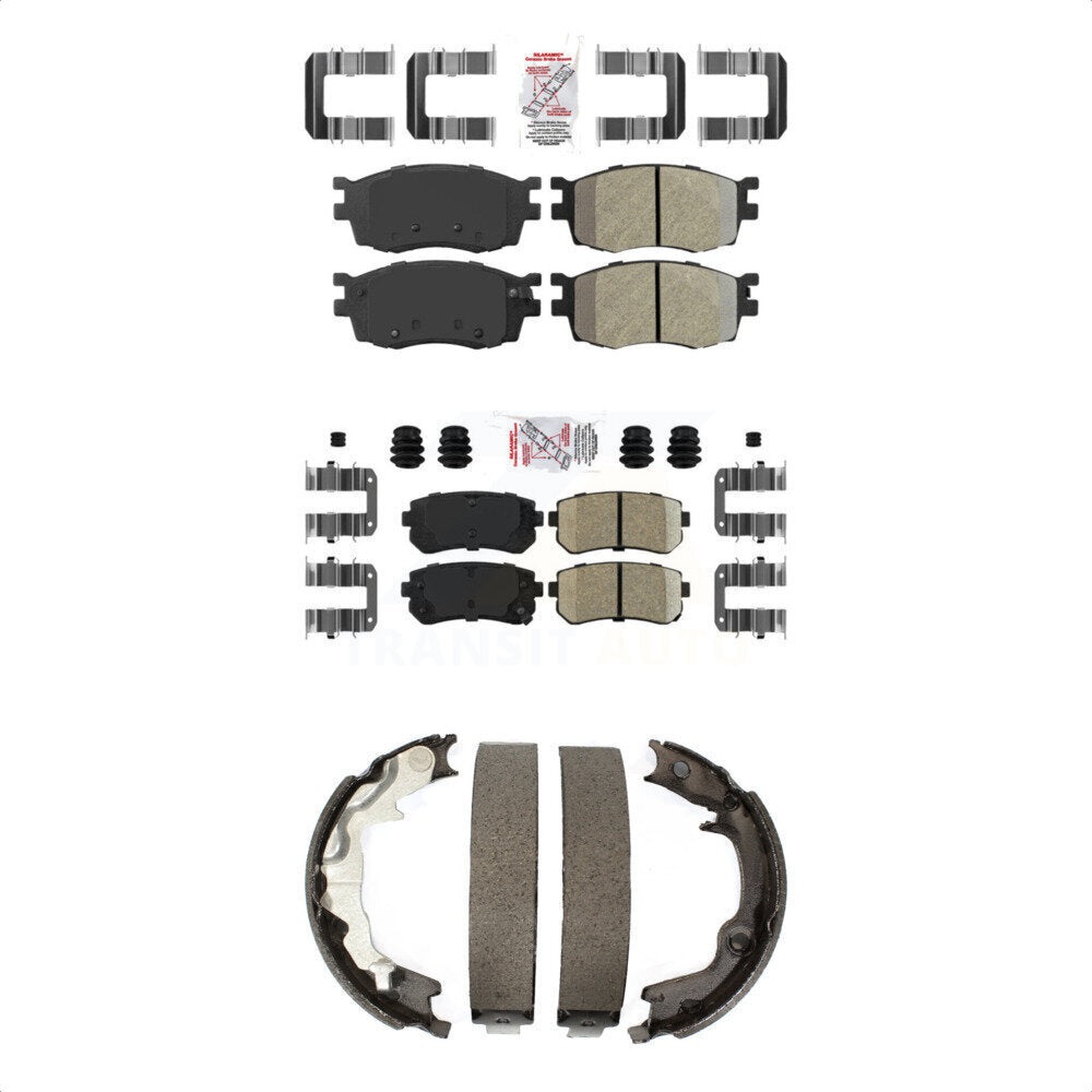 Front Semi-Metallic Rear Ceramic Disc Brake Pads And Parking Shoes Kit For Kia KNN-100961