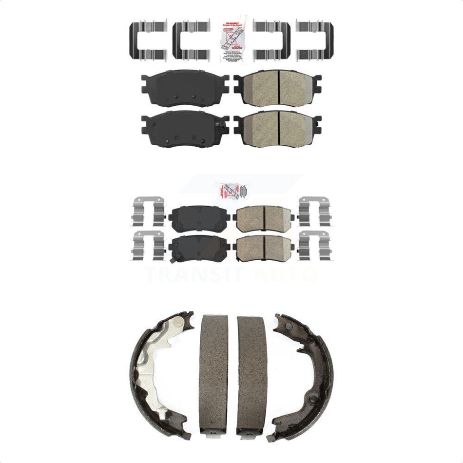 Front Semi-Metallic Rear Ceramic Disc Brake Pads And Parking Shoes Kit For Kia KNN-100962