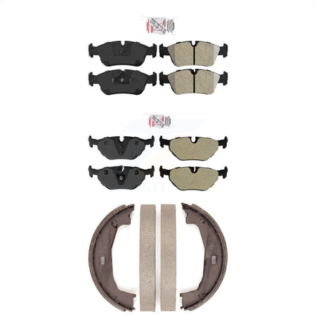 Front Rear Semi-Metallic Disc Brake Pads And Parking Shoes Kit For BMW Z4 325i KNN-100966