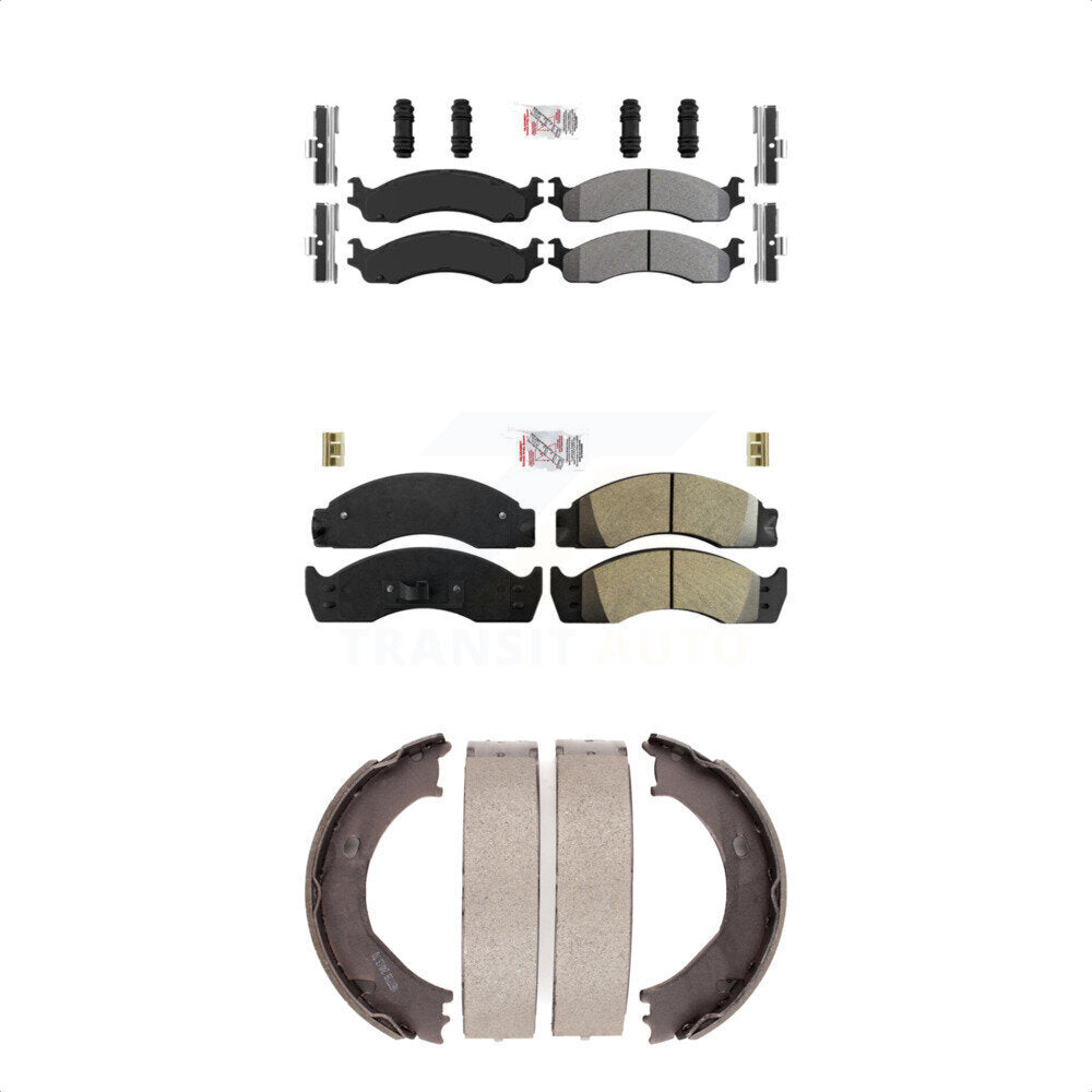 Front Rear Semi-Metallic Disc Brake Pads And Parking Shoes Kit For KNN-100977